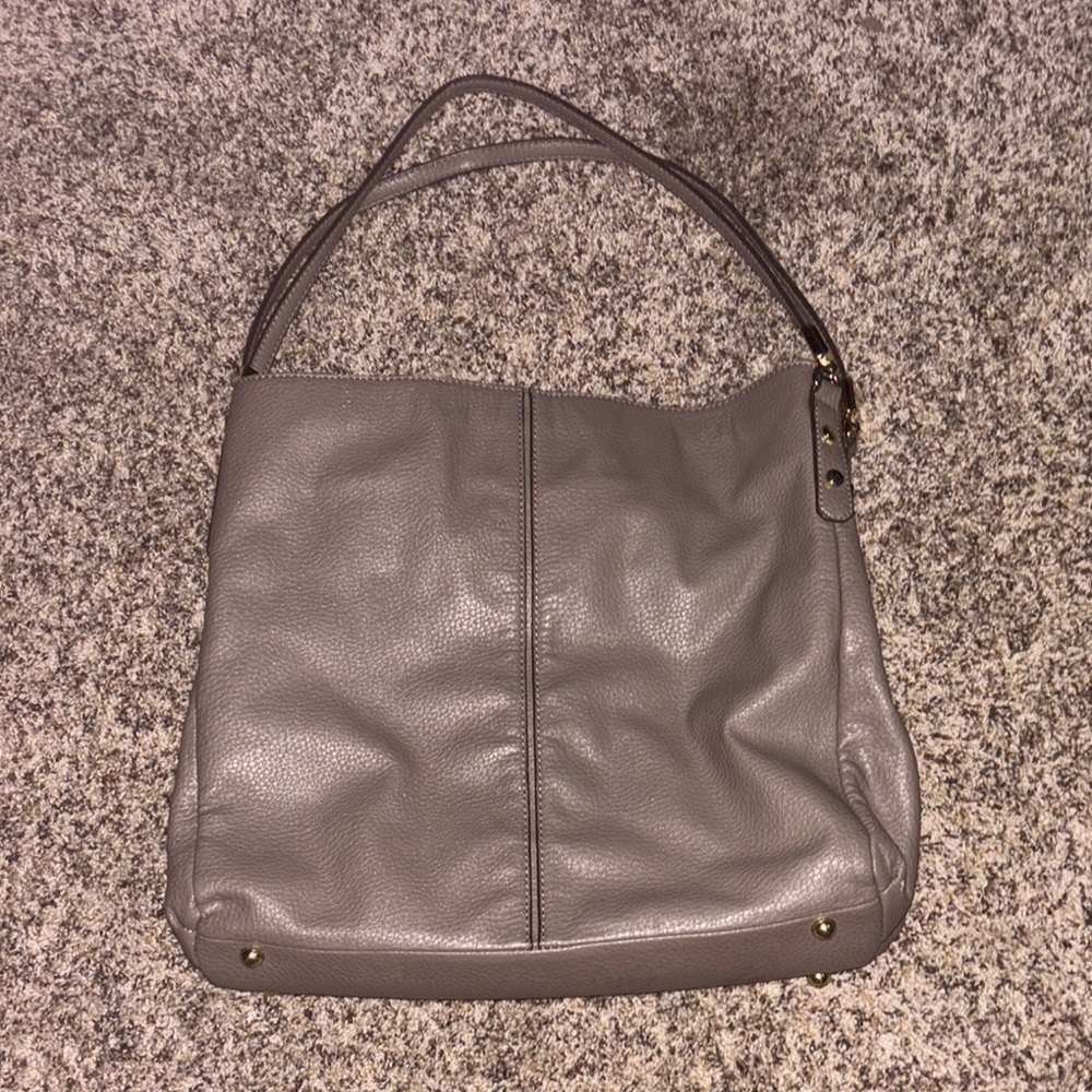 Anne Klein Taupe Shoulder Bag with Slouchy Silhouette